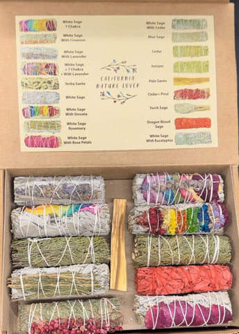 Sage Variety Pack, Smudging Bundle Set, SAGE BUNDLE 18 PCS, 18 Pack Variety Sage Smudging Bundle Set