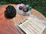 Home Protection Crystal Kit: Tourmaline,  White Sage, 7 Chakra Crystal set (Home Cleansing, Crystal Protection Kit)