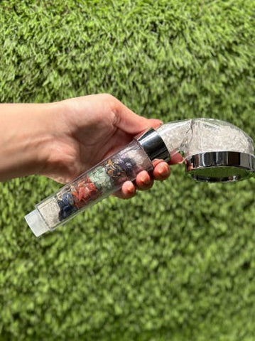 7 Chakra crystal Shower Head / High-pressure handheld shower head / Water saving /  Natural Crystal Shower Head / Gemstone Shower Head