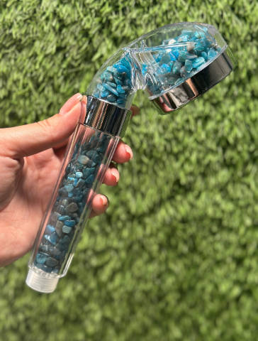 Apatite Crystal Shower Head / High-pressure handheld shower head / Water saving /  Natural Crystal Shower Head / Gemstone Shower Head