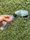 Aquamarine Crystal Shower Head / High-pressure handheld shower head / Water saving /  Natural Crystal Shower Head / Gemstone Shower Head