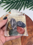 ARIES Crystal Set, 5x Crystals Set For ARIES ( Blue Sodalite, Amethyst, Tiger Eye, Green Aventurine, Red Jasper)