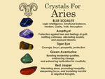 ARIES Crystal Set, 5x Crystals Set For ARIES ( Blue Sodalite, Amethyst, Tiger Eye, Green Aventurine, Red Jasper)