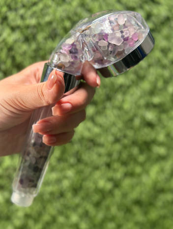 Fluorite Crystal Shower Head / High-pressure handheld shower head / Water saving /  Natural Crystal Shower Head / Gemstone Shower Head