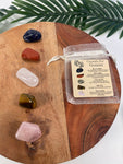 GEMINI Crystal Set, 5x Crystals Set For GEMINI( Blue Sodalite, Red Jasper, Clear Quartz, Tiger Eye, Rose Quartz)