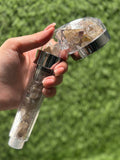Gold Rutilated Shower Head / High-pressure handheld shower head / Water saving /  Natural Crystal Shower Head / Gemstone Shower Head