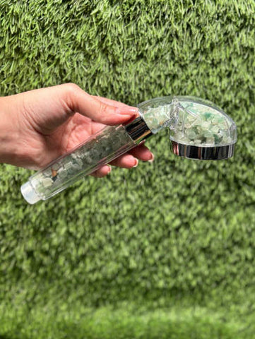 Green Aventurine Shower Head / High-pressure handheld shower head / Water saving /  Natural Crystal Shower Head / Gemstone Shower Head