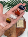 GEMINI Crystal Set, 5x Crystals Set For GEMINI( Blue Sodalite, Red Jasper, Clear Quartz, Tiger Eye, Rose Quartz)