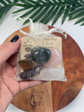 LIBRA Crystal Set, 5x Crystals Set For LIBRA (Clear Quartz, Amethyst, Bloodstone, Tiger Eye, Rose Quartz) Energy