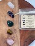 LIBRA Crystal Set, 5x Crystals Set For LIBRA (Clear Quartz, Amethyst, Bloodstone, Tiger Eye, Rose Quartz) Energy
