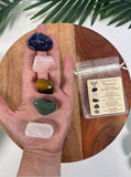 TAURUS Crystal Set,5x Crystals Set For TAURUS( Blue Sodalite,Rose Quartz,Tiger Eye,Green Aventurine,Clear Quartz)