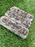 White Sage with LAVENDER Smudge Sticks (4") Wholesale | Set of 3, 5, 10, 25, 50, 100, 200, 300, 400 etc. USDA Organic White Sage