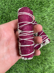 ORGANIC White Sage with Red Rose Petals , Wholesale FREE SHIPPING . White Sage Red Rose Petals, Smudge Sticks, Hand Wrapped Thick bundles.