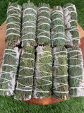 ORGANIC White Sage with Cedar , Wholesale FREE SHIPPING . White Sage with Cedar, Smudge Sticks, Hand Wrapped Thick bundles.