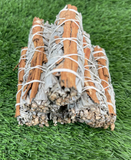 ORGANIC White Sage with Cinnamon , Wholesale FREE SHIPPING . White Sage with Cinnamon, Smudge Sticks, Hand Wrapped Thick bundles.