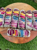 ORGANIC White Sage with 7 Chakra , Wholesale FREE SHIPPING . White Sage with 7 Chakra, Smudge Sticks, Hand Wrapped Thick bundles.