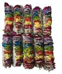 ORGANIC 7 Chakra White Sage with SINUATA Flowers , Wholesale Free Shipping . White Sage with Flowers, Hand Wrapped Thick bundles.