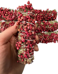 CEDAR with  PEPPERCORN, Smudging kit, Smudge Bundle, ORGANIC cedar with Peppercorn , Pink Peppercorn Clusters with Cedar, Free Shipping