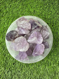 Light Raw Amethyst, 0.75"-1.25" Size, Wicca, Witchcraft, Tumbling, Cabbing, Fountain Rocks, Decoration, Polishing. Light Amethyst