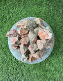 Unakite RAW , 0.75"-1.25" Size, Wicca, Witchcraft, Tumbling, Cabbing, Fountain Rocks, Decoration, Polishing. RAW Unakite