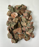 Unakite RAW , 0.75"-1.25" Size, Wicca, Witchcraft, Tumbling, Cabbing, Fountain Rocks, Decoration, Polishing. RAW Unakite