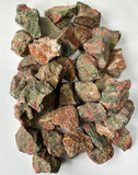 Unakite RAW , 0.75"-1.25" Size, Wicca, Witchcraft, Tumbling, Cabbing, Fountain Rocks, Decoration, Polishing. RAW Unakite