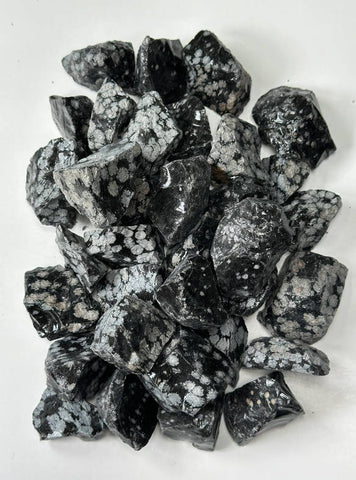 Snowflake obsidian RAW , 0.75"-1.25" Size, Wicca, Witchcraft, Tumbling, Cabbing, Fountain Rocks, Decoration, Polishing. RAW Snowflake