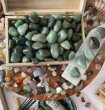 Tumbled Green Aventurine Crystal , Tumbled Stone , 1-1.5 inches Bulk Large Natural Tumbled Polished Brazilian Gemstone