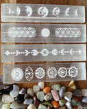 Polished Selenite Charging Station 8 long " Flat Crystal Plate ,gemstone charging ,Protection Cleansing Meditation Crystal Chakra