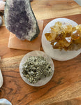 Polished Selenite Charging Station  Round crystal plate, Flat Crystal Plate ,gemstone charging ,Protection Cleansing Meditation Crystal