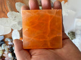 Polished Selenite Charging Station  Round crystal plate, Flat Crystal Plate ,gemstone charging ,Protection Cleansing Meditation Crystal