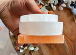 Polished Selenite Charging Station  Round crystal plate, Flat Crystal Plate ,gemstone charging ,Protection Cleansing Meditation Crystal