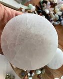 Polished Selenite Charging Station  Round crystal plate, Flat Crystal Plate ,gemstone charging ,Protection Cleansing Meditation Crystal