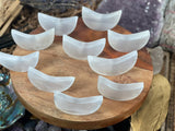 SELENITE MooN, Selenite MooN Free Shipping, GEMSTONE MooN WHOLESALE Prices, Handmade, Best for gift sets, hand carving