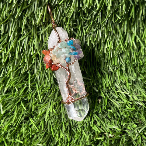 Tree of Life Pendant, CHAKRA Crystal Pendant, Wire Wrapped Jewelry