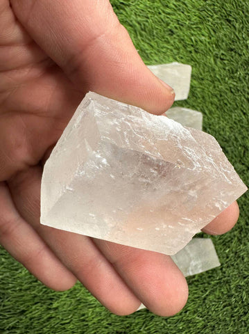 Pink Optical Calcite Polished Crystal, Pink Ice Calcite, Beautiful Parallelepiped Shaped  Pink Ice Calcite Crystal Specimen