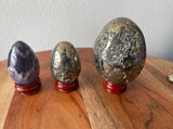 Wooden Sphere Stand, Wooden Base, Sphere Stand, Wood Sphere Base, Crystal Stand, Fits 20-80MM Spheres, Alter Stand, Red Stain Color