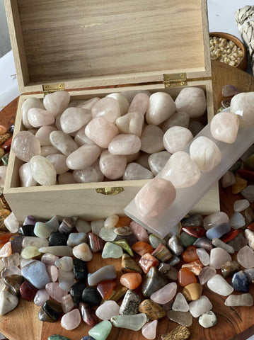 Tumbled Rose Quartz Crystal  Tumbled Stone , 1.25-2.25 inch Bulk Large Natural Tumbled Polished Brazilian Gemstone