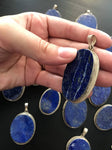 Natural Lapis Lazuli pendant, Round pendant, Triangle pendant, Oval  pendant