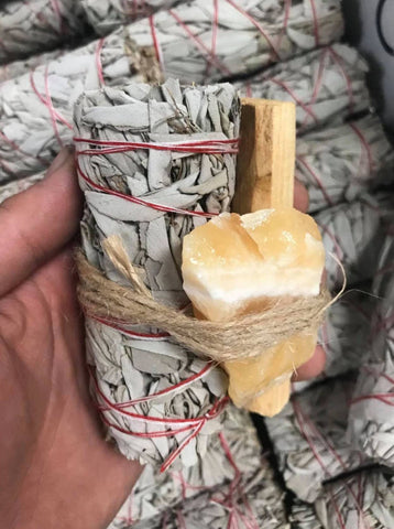 Sage Bundle (Sage, Palo Santo, Your Choice Stone)