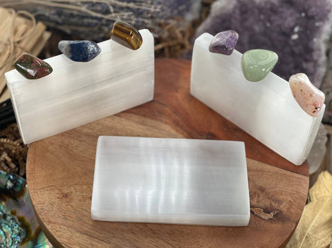 Polished Selenite Charging Station, Flat Selenite Plate (Selenite charging plate), From Morocco, Mistara,  crystal charging plate,