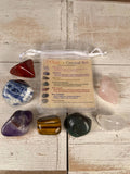 7 Chakra Crystal Set (  Rose Quartsz, Amethyst, Green Aventurine, Red Jasper, Tiger Eye,Blue Sodalite Clear Quartz), Starters Gemstone Kit.