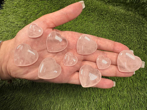 ROSE Quartz Crystal Hearts,  WHOLESALE PRICES, Crystals in Heart shape Best for gift sets,  hand carving Rose Quartz