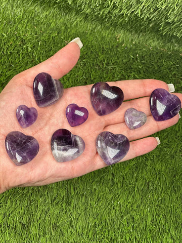 AMETHYST Crystal Hearts,  WHOLESALE PRICES, Crystals in Heart shape Best for gift sets,  hand carving Amethyst