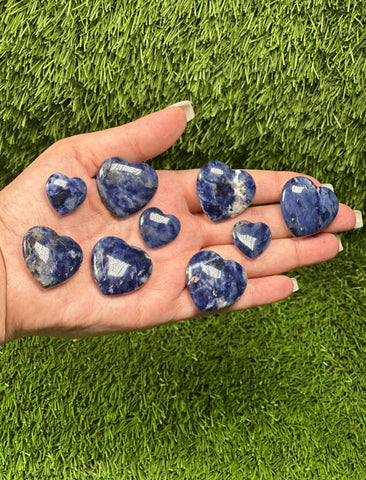 SODALITE Crystal Hearts,  WHOLESALE Prices , Crystals in Heart shape Best for gift sets,  hand carving SODALITE