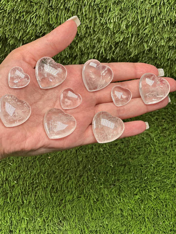 CLEAR QUARTZ Crystal Hearts, WHOLESALE Prices, Crystals in Heart shape Best for gift sets,  hand carving Clear Quartz