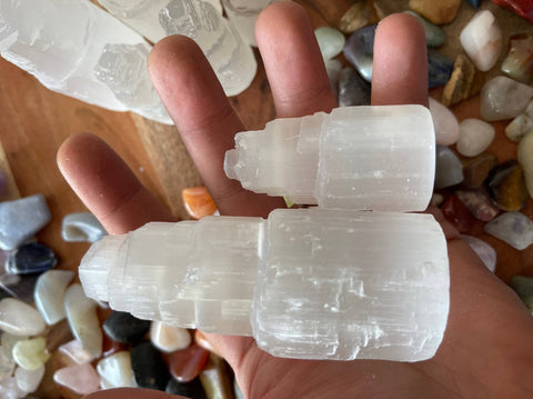 Selenite Crystal Tower for Reiki and Crystal Charging | Made in Morocco | Selenite Iceberg Charging Towers Crystal Skyscraper