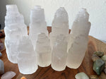 Selenite Crystal Tower for Reiki and Crystal Charging | Made in Morocco | Selenite Iceberg Charging Towers Crystal Skyscraper