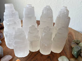 Selenite Crystal Tower for Reiki and Crystal Charging | Made in Morocco | Selenite Iceberg Charging Towers Crystal Skyscraper