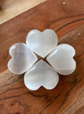 SELENITE Crystal Hearts, Free Shipping, WHOLESALE PRICES, Selenite in Heart shape 2.25"x2"x0.875" thick, Best for gift sets,  hand carving